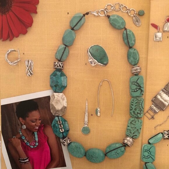 SILPADA sterling silver and turquoise statement necklace - Picture 1 of 6